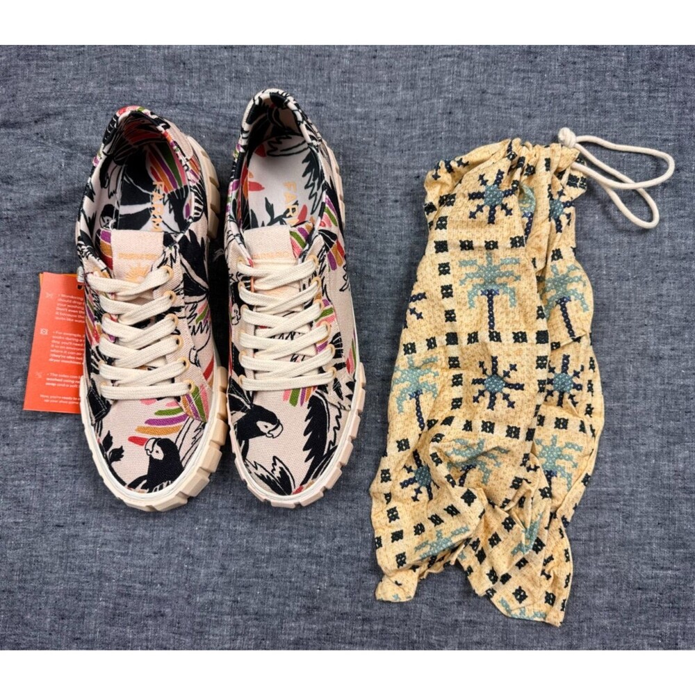 Farm Rio Low Top Platform Sneaker, Women’s 8.5, Birds, New In Box, Retail $160 - Picture 7 of 8